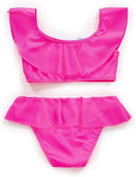 Endeep Kız Çocuk Volanlı Aksesuarlı Pembe Bikini Takımı
