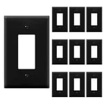 ENERLITES Dekoratör Işık Anahtarı veya Priz Çıkışı Duvar Plakası, Parlak Yüzey, Büyük Boy 1-Takım 14 cm x 8,89 cm, Kırılmaz Polikarbonat Termoplastik, UL Listeli, 8831O-BK-10 ADET, Siyah, 10'lu paket