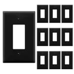 ENERLITES Dekoratör Işık Anahtarı veya Priz Çıkışı Duvar Plakası, Parlak Yüzey, Büyük Boy 1-Takım 14 cm x 8,89 cm, Kırılmaz Polikarbonat Termoplastik, UL Listeli, 8831O-BK-10 ADET, Siyah, 10'lu paket
