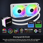 Enermax LiqMax III ARGB 240 mm beyaz AIO sıvı soğutucu, Intel/AMD işlemciler için su soğutma, ARGB fan, ELC-LMT240/360-W-ARGB - Bedenler: 240mm, 360mm