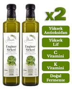 Enginar Sirkesi Yüksek Vitamin ve Antioksidan Doğal Fermantasyon - Artichoke Vinegar (500 ml x2 Adet, Enginar)