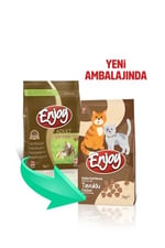 Enjoy Kuru Kedi Maması, Tavuklu, Yetişkin, Keten Tohumu ile Omega 3 & 6 Katkısı, 1 Kg (2 paketi) - Seçenekler: Sebze, Somonlu Kısırlaştırılmış, Somonlu ve Hamsili...