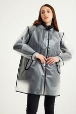 ENT EZGİ Model Transparan Unisex Manto Yağmurluk Kolay Yırtılmaz Özel TPU Kumaş, Su Geçirmez Şeffaf