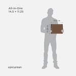 Epicurean 505-151103002 Hepsi Bir Arada Kesme Tahtası Kaymaz Ayaklı ve Meyve Yivli, Kompozit, Hindistan Cevizi/Kahverengi