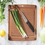 Epicurean 505-151103002 Hepsi Bir Arada Kesme Tahtası Kaymaz Ayaklı ve Meyve Yivli, Kompozit, Hindistan Cevizi/Kahverengi