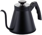 Epinox Barista Kahve Gooseneck Kettle - Çelik Kahve Demleme Dripper Kettle - İndüksiyonlu - Paslanmaz Çelik - Siyah, Slim - 1200 ml