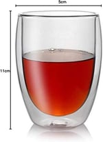 Epinox Çift Cidarlı İki Katmanlı Çift Camlı Bardak, Kupa - Cappucino Latte Kahve Bardağı - Borosilikat Cam - Yalıtımlı, 350 ml