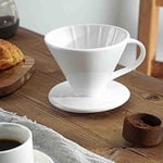 Epinox Seramik Kahve Dripper - Porselen Demleyici - No: 2 - Beyaz (Hario V60 Benzeri)