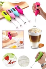 Er-Ev Mavi Mini Mikser Kahve Süt Köpürtücü Karıştırıcı Cappucino Mixer Pilli Çırpıcı