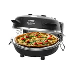 ERATEC - Pizza fırını, SET-PM-27. 400°C'ye kadar sıcaklık, 5 pişirme kademesi, pizza 4 dakika hazır, aksesuarlar dahil: 32 cm ateşe dayanıklı taş plaka, XXL tava eklentisi, pizza küreği, pizza kesici.