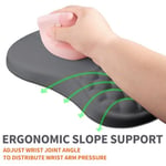 Ergonomik Eklem Bilek Desteği Mouse Pad Hafızalı Köpük Yastık Masaj Yumruğu, Karpal Tünel Ağrı kesici Mousepad Bilek Dinlenme için Eğim Tasarımı, 30 x 20 cm, DimGray