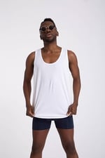 Erkek Atlet Loose Fit 2'li Beyaz 9225 Blackspade