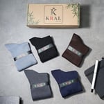 Erkek Bambu Düz Uzun Klasik Yazlık Dikişsiz Çorap 5'li Premium Set 40-44