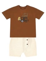 Erkek Bebek Çocuk Müslin Şort T-shirt Takım