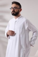 Erkek Beyaz Boydan Uzun Entari Hac Umre Kıyafeti