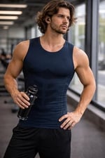 Erkek Breathable Mesh Dikişsiz Spor Atlet