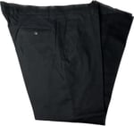 Erkek Büyük Beden Siyah Keten Pantolon-1