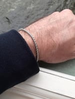 Erkek Çelik Bileklik Paslanmaz Gümüş Renk İç İçe Geçmeli Arnavut Örme Asansör Unisex