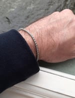 Erkek Çelik Bileklik Paslanmaz Gümüş Renk İç İçe Geçmeli Arnavut Örme Asansör Unisex