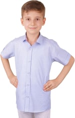 erkek çocuk filafil kumaş kısa kollu gömlek kuşak içi garni