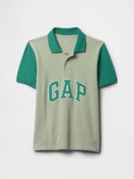 Erkek Çocuk Gap Logo Colorblock Pique Polo Yaka Yeşil T-Shirt