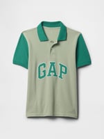 Erkek Çocuk Gap Logo Colorblock Pique Polo Yaka Yeşil T-Shirt