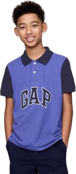 Erkek Çocuk Gap Logo Colorblock Pique Polo Yaka T-Shirt