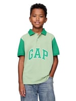 Erkek Çocuk Gap Logo Colorblock Pique Polo Yaka Yeşil T-Shirt
