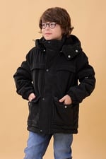 Erkek Çocuk İçi Kürklü Kapüşonlu Su İtici Kalın Kışlık Mont - Seçenekler: 4-5 Yıl, 5-6 Yıl, 6-7 Yıl, 7-8 Yıl