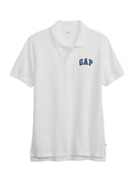 Erkek Çocuk Logo Detaylı Pique Beyaz Polo T-Shirt