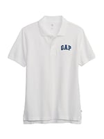 Erkek Çocuk Logo Detaylı Pique Beyaz Polo T-Shirt