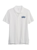 Erkek Çocuk Logo Detaylı Pique Beyaz Polo T-Shirt