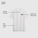 Erkek Çocuk Logo Detaylı Pique Beyaz Polo T-Shirt