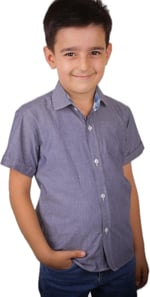 erkek çocuk şamre gri kısa kollu gömlek