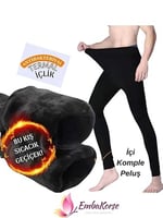 Erkek İçi Peluşlu Termal Tayt - İçi Polarlı Kışlık İçlik