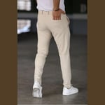 Erkek Italyan Kesim Likralı Kumaş Pantolon Dar Kesim Boru Paça Spor Tarzı Klasik Pantalon