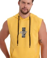 Erkek Kapüşonlu Kanguru Cepli Kolsuz Sweatshirt