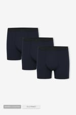 Erkek Lacivert 3’Lü Uzun Paça Bambu Boxer - 25201