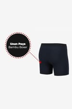 Erkek Lacivert 3’Lü Uzun Paça Bambu Boxer - 25201