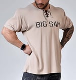 Erkek Oversize Tişört, Akıcı Esnek Aktif Bağcıklı Üst