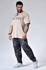 Erkek Oversize Tişört, Akıcı Esnek Aktif Bağcıklı Üst