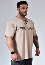 Erkek Oversize Tişört, Akıcı Esnek Aktif Bağcıklı Üst