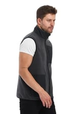 Erkek Polar Kolsuz Çift Renk Yelek 3 Cepli Comfort Fit Kesim