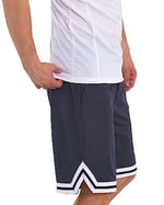 Erkek Polyester Beyaz Şeritli Basketbol Şort