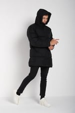 Erkek Regular Fit Uzun Su Geçirmez Şişme Kapüşonlu Mont | Waterproof Siyah Mont | Soğuk Havalarda -20°C'ye Kadar Koruma - MM-128
