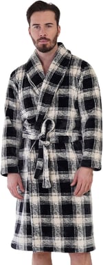 Erkek Şal Yaka Welsoft Siyah Sabahlık C3T1N0O088