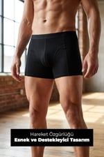 Erkek Siyah 5’Li Klasik Bambu Boxer - 25103
