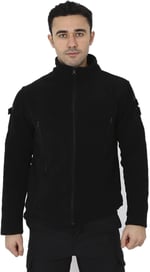 Erkek Siyah Taktik Polar Hırka - Outdoor Polis Poları