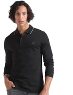 Erkek Slim Fit Uzun Kollu Polo Yaka Siyah Polo Yaka T-Shirt K10K112753-BEH