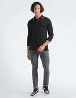 Erkek Slim Fit Uzun Kollu Polo Yaka Siyah Polo Yaka T-Shirt K10K112753-BEH